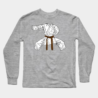 Karate Gi Suit Drawing Brown Belt Long Sleeve T-Shirt